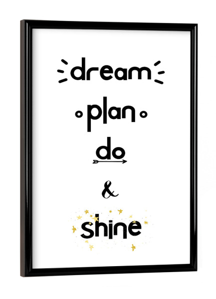 Poster mit schwarzem Rahmen "Nicht nur träumen" artboxONE - Typografie,Schwarzweiß
