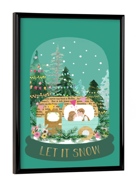 Poster mit schwarzem Rahmen "Xmas Couple in Love" artboxONE - Natur,Menschen,Weihnachten