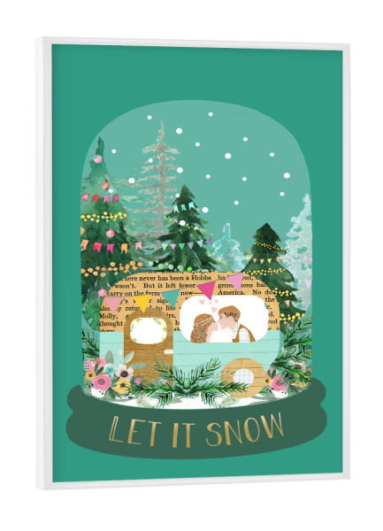 Poster mit weißem Rahmen "Xmas Couple in Love" artboxONE - Natur,Menschen,Weihnachten