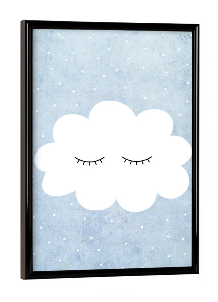 Poster mit schwarzem Rahmen "Kleine Wolke" artboxONE - Natur,Für Kinder,Comic