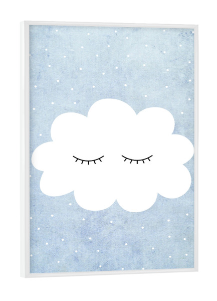 Poster mit weißem Rahmen "Kleine Wolke" artboxONE - Natur,Für Kinder,Comic