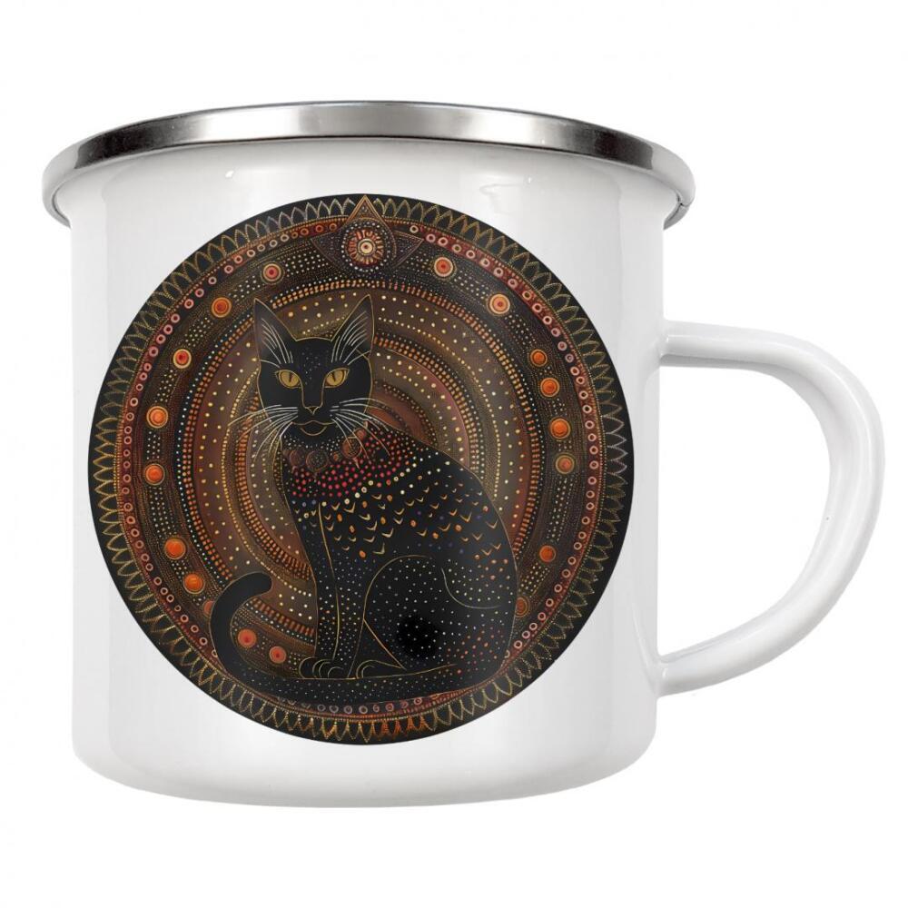 Emaille Tasse "Mandala - Katzenfarbe" artboxONE - Natur,Tiere,Abstrakt