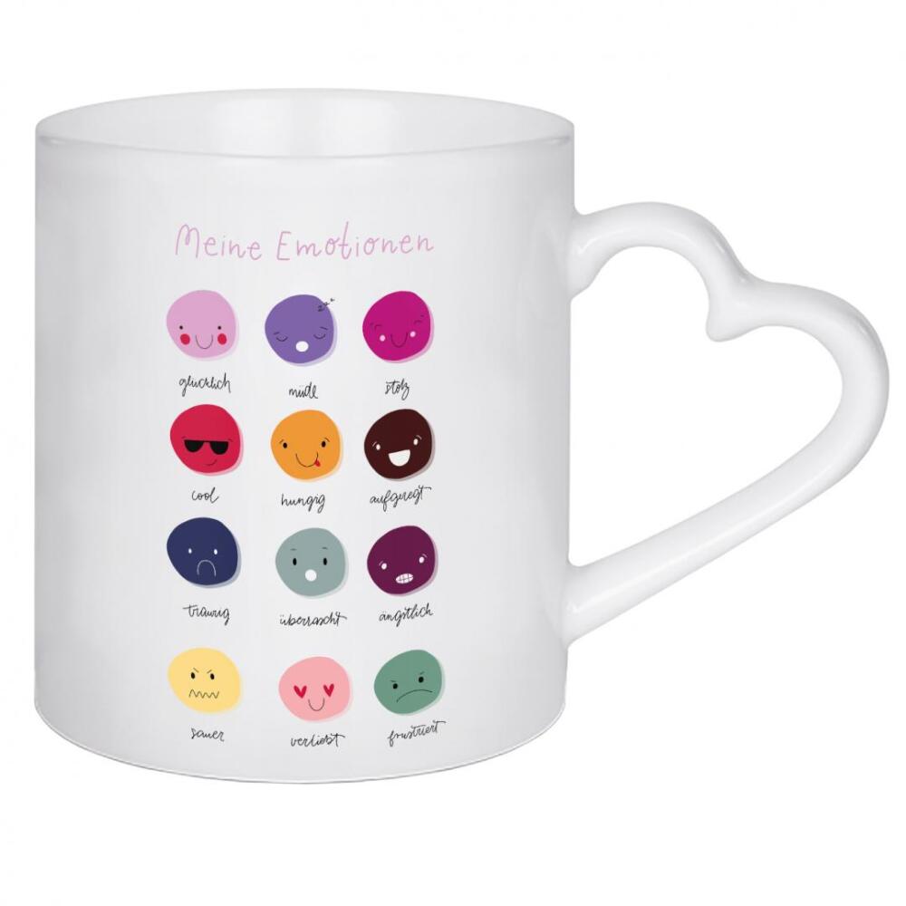 Herztasse "Emotionen" artboxONE - Für Kinder - Emotionen,Emotions,Kids,Kinder,Kinderzimmer,Emojis,Smileys,Kidsroom,Kidsposter