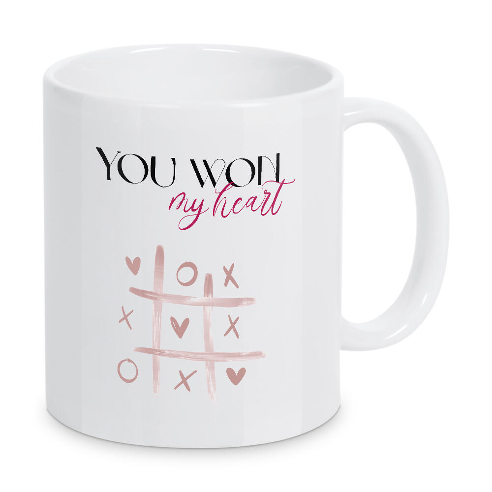 Tasse "You won" artboxONE - Typografie,Liebe - My heart,You won,Spiel,Liebe,Liebeserklärung,Love,Lovequote,Watercolor,Youwonmyheart,Lettering,Quote