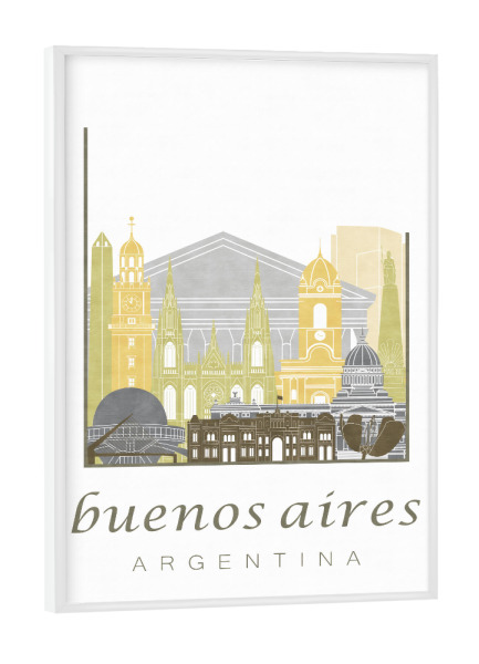 Poster mit weißem Rahmen "Buenos Aires skyline desert" artboxONE - Städte,Architektur