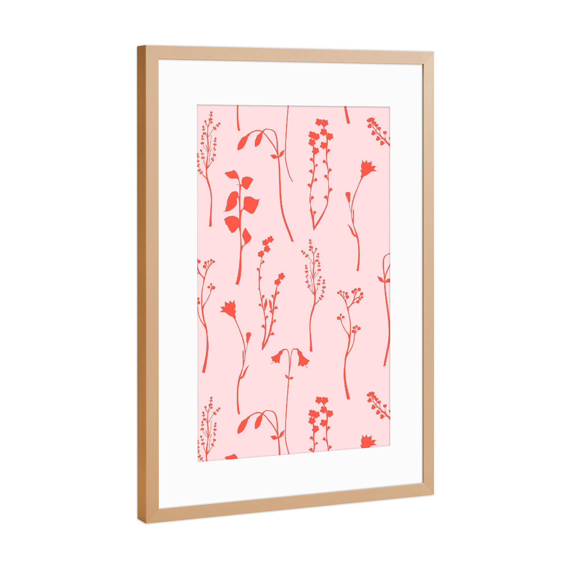 Poster mit Rahmen Kupfer "Botanical Blush" artboxONE - Natur,Abstrakt