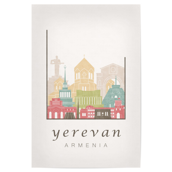 Poster "Yerevan skyline pastel" artboxONE - Städte,Architektur