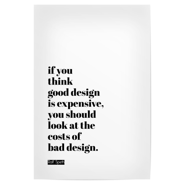 Poster 30x20 cm "Expensive Design" artboxONE - Typografie,Schwarzweiß