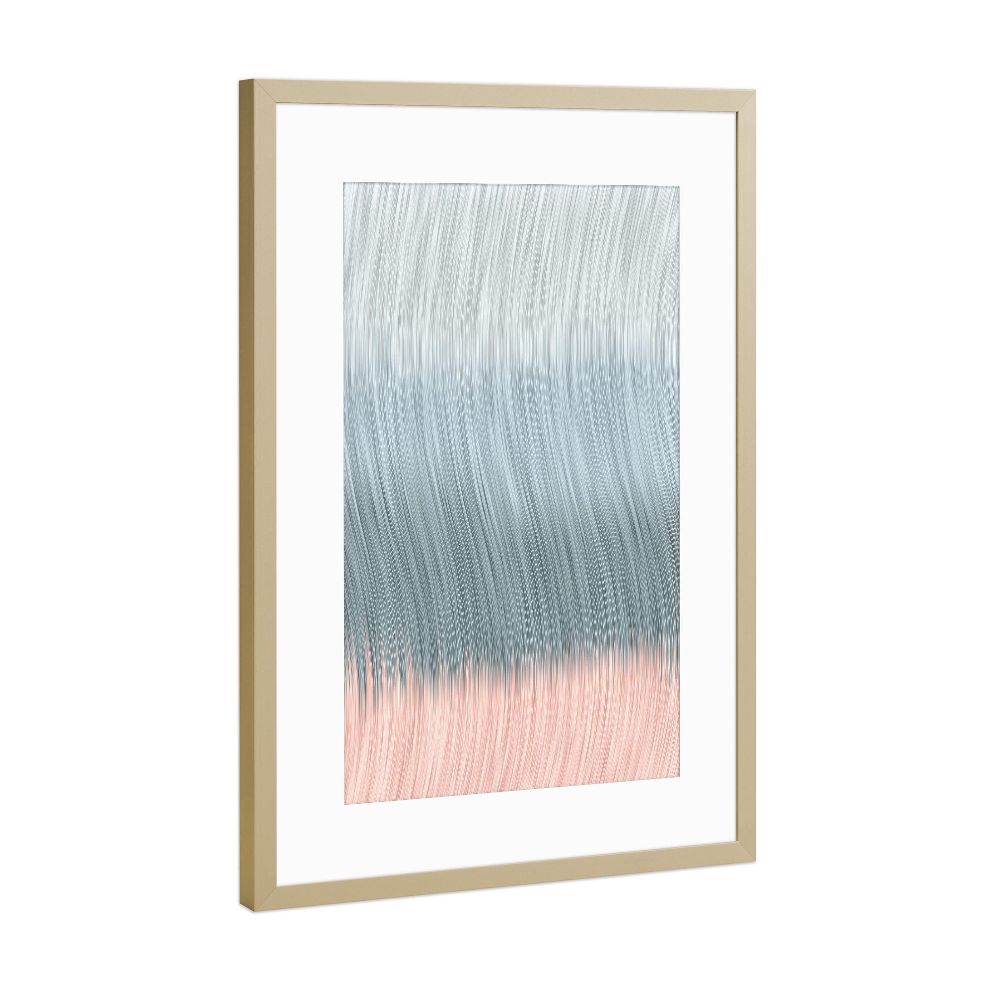 Poster mit Rahmen Gold "Soft Lines" artboxONE - Abstrakt - Lines,Abstract,Minimal,Colors,Design,Curves,Wellen,Linien,Abstrakt