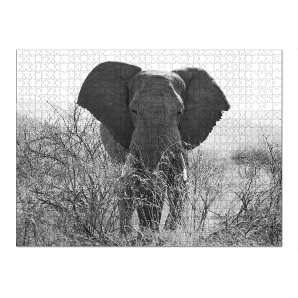 Puzzle Ravensburger "Elefant in der Natur" artboxONE - Natur,Tiere,Schwarzweiß,Reise / Afrika