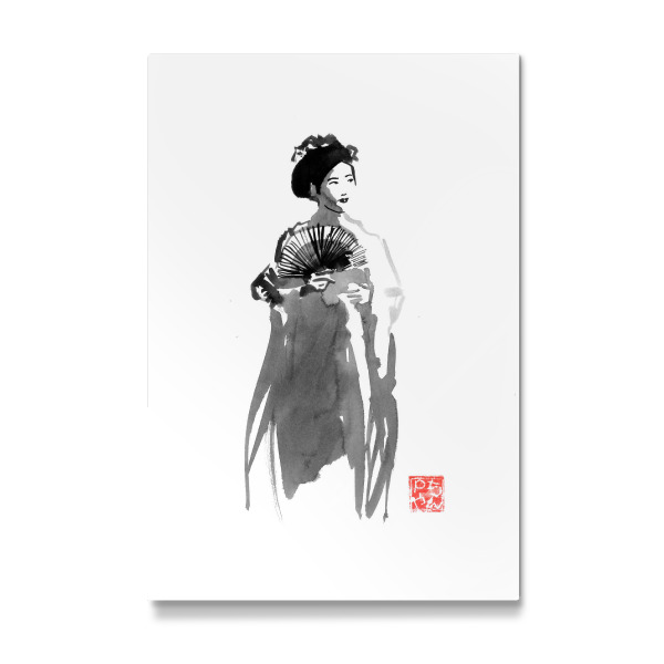 Galerie-Print "Geisha and fan" 30x20 cm artboxONE