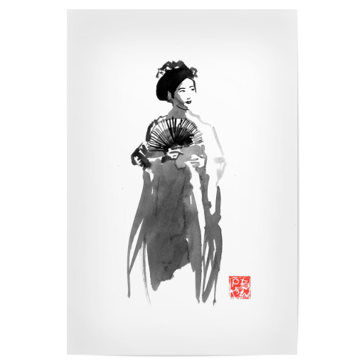 Geisha and fan