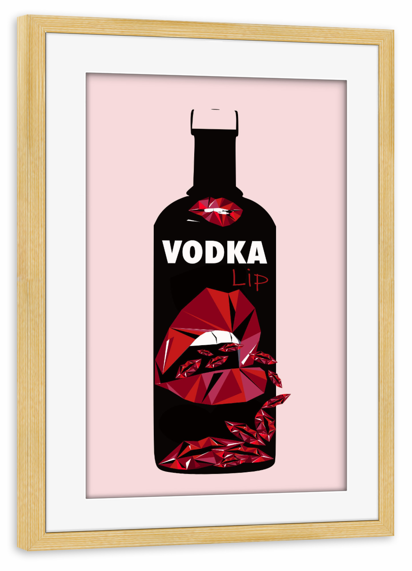 Poster mit Rahmen kiefer "VODKA Lip" artboxONE - Essen & Trinken,Abstrakt,Für Mama,Essen & Trinken / Alkohol