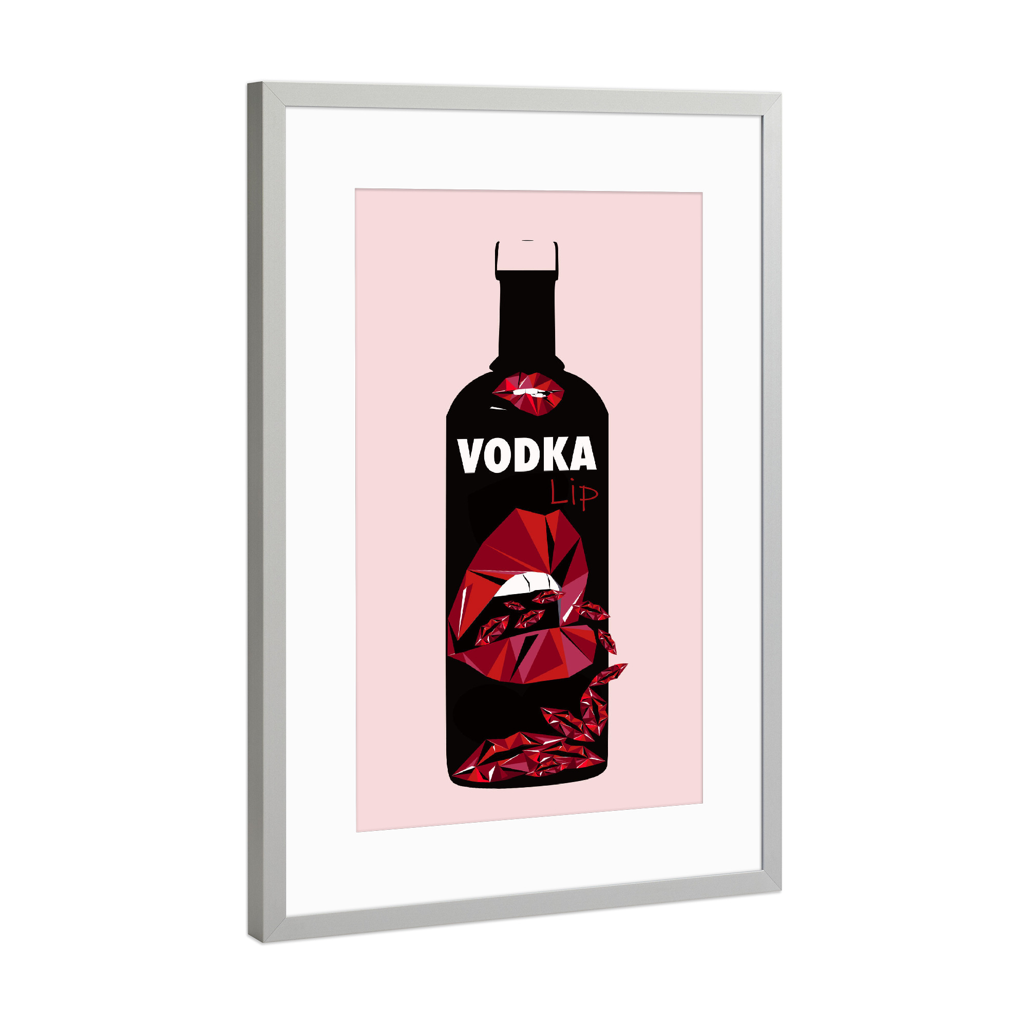 Poster mit Rahmen Silber "VODKA Lip" artboxONE - Essen & Trinken,Abstrakt,Für Mama,Essen & Trinken / Alkohol