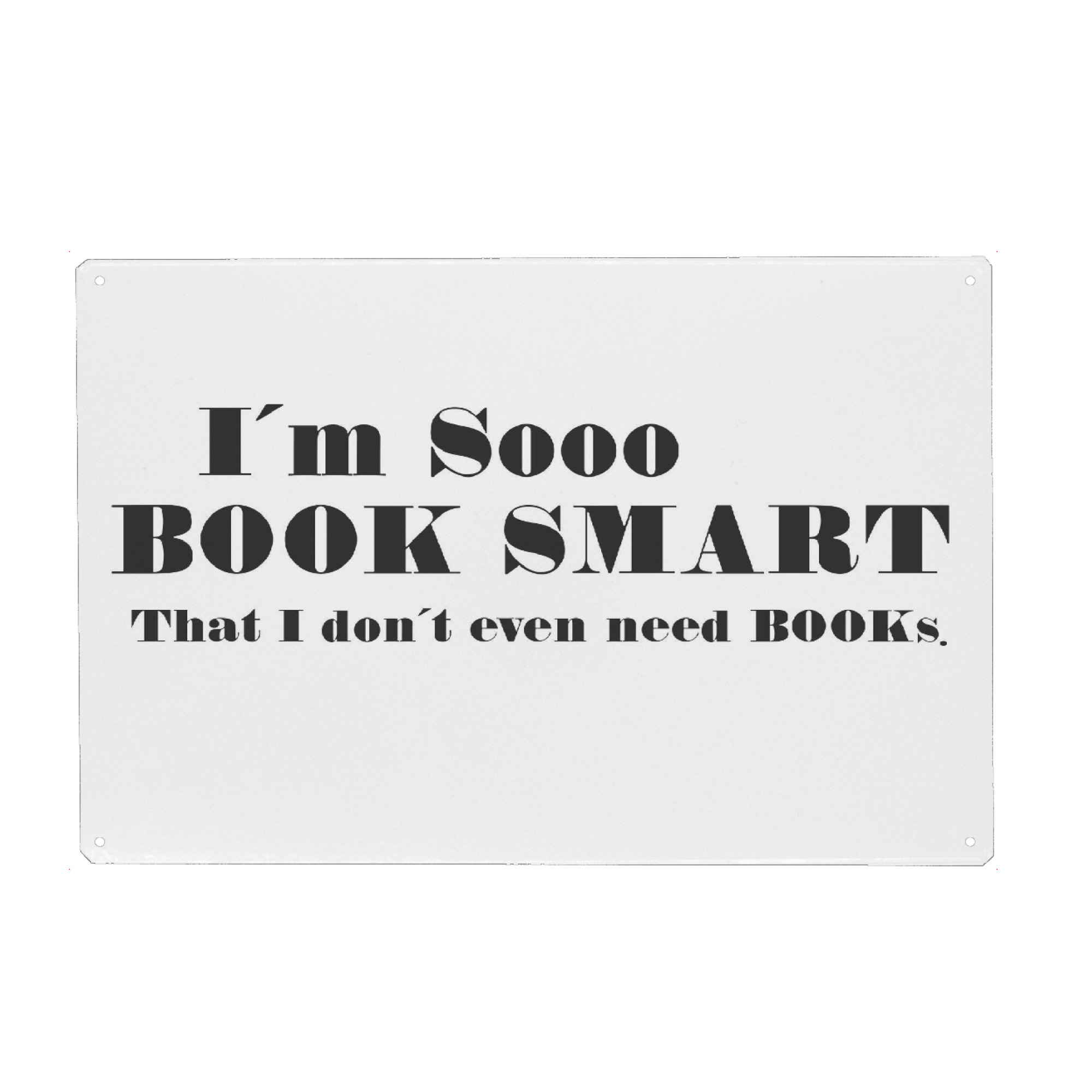 Holzbild "Book smart quote" artboxONE - Typografie,Comic,Schwarzweiß,Lustig