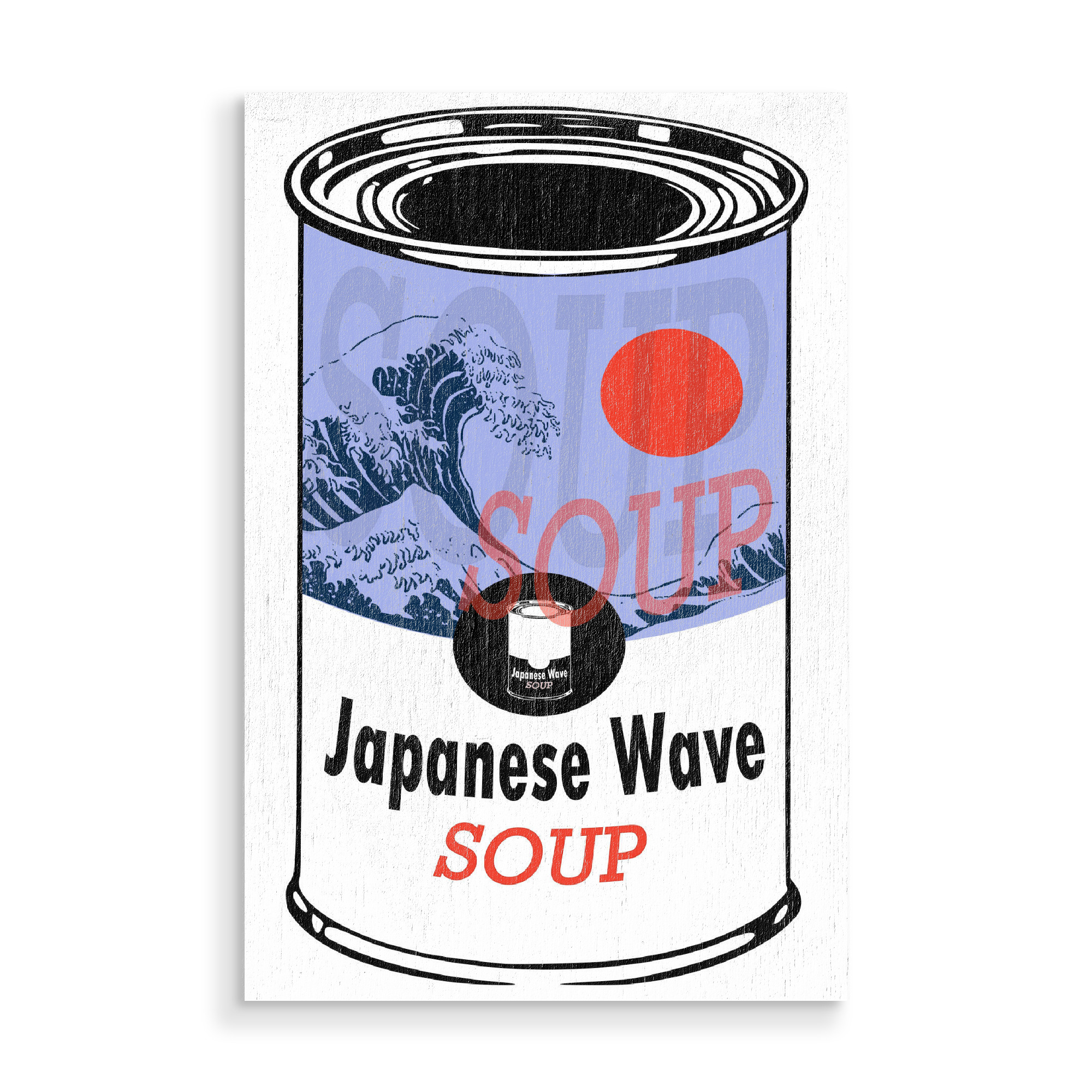 Holzbild "Japanese Wave Soup" artboxONE - Typografie,Essen & Trinken,Schwarzweiß