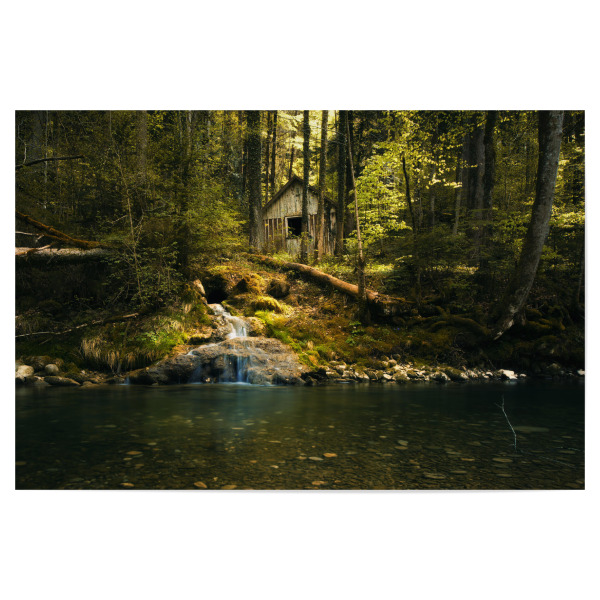 Poster "Old house on river" artboxONE - Natur,Reise