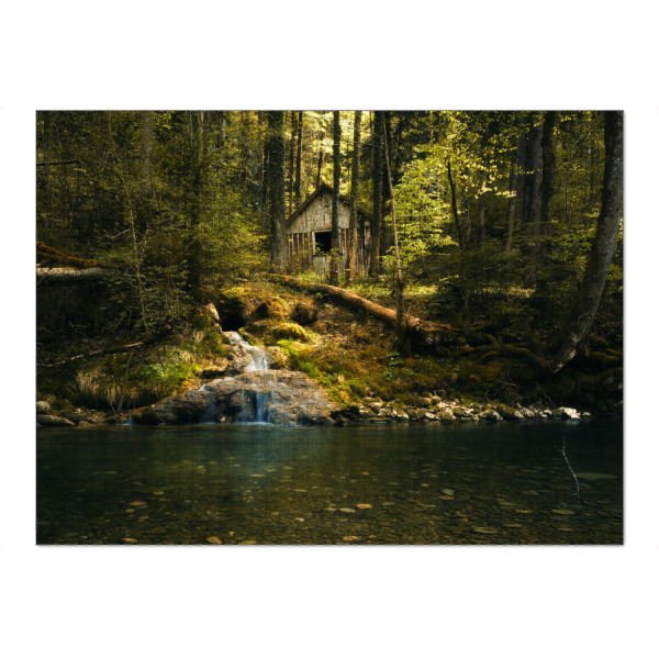 Puzzle Ravensburger "Old house on river" artboxONE - Natur,Reise