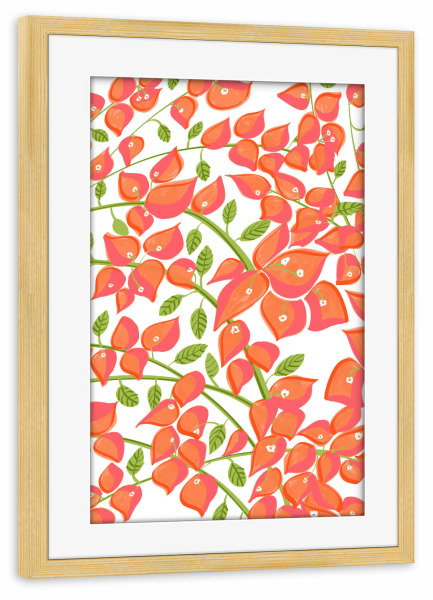 Poster mit Rahmen kiefer "Bougainvillea Blush" artboxONE - Natur,Floral