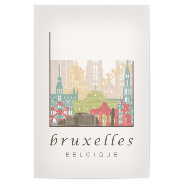 Poster 30x20 cm "Brussels skyline pastel" artboxONE - Städte,Architektur