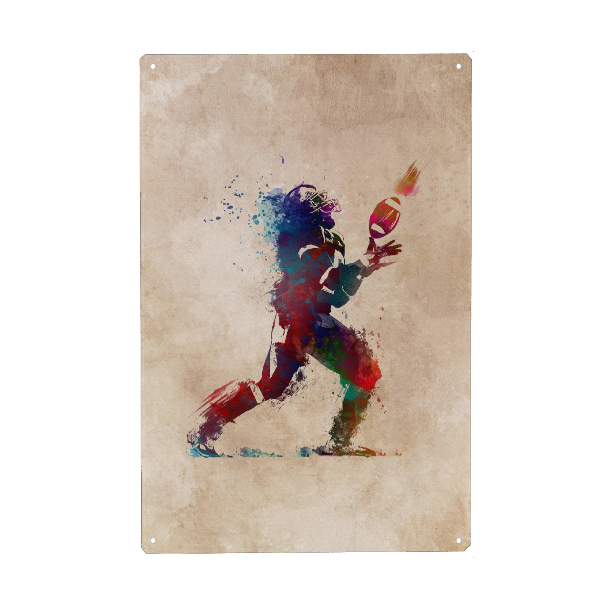 Metall Poster "American football player art" artboxONE - Sport,Sport / Fußball