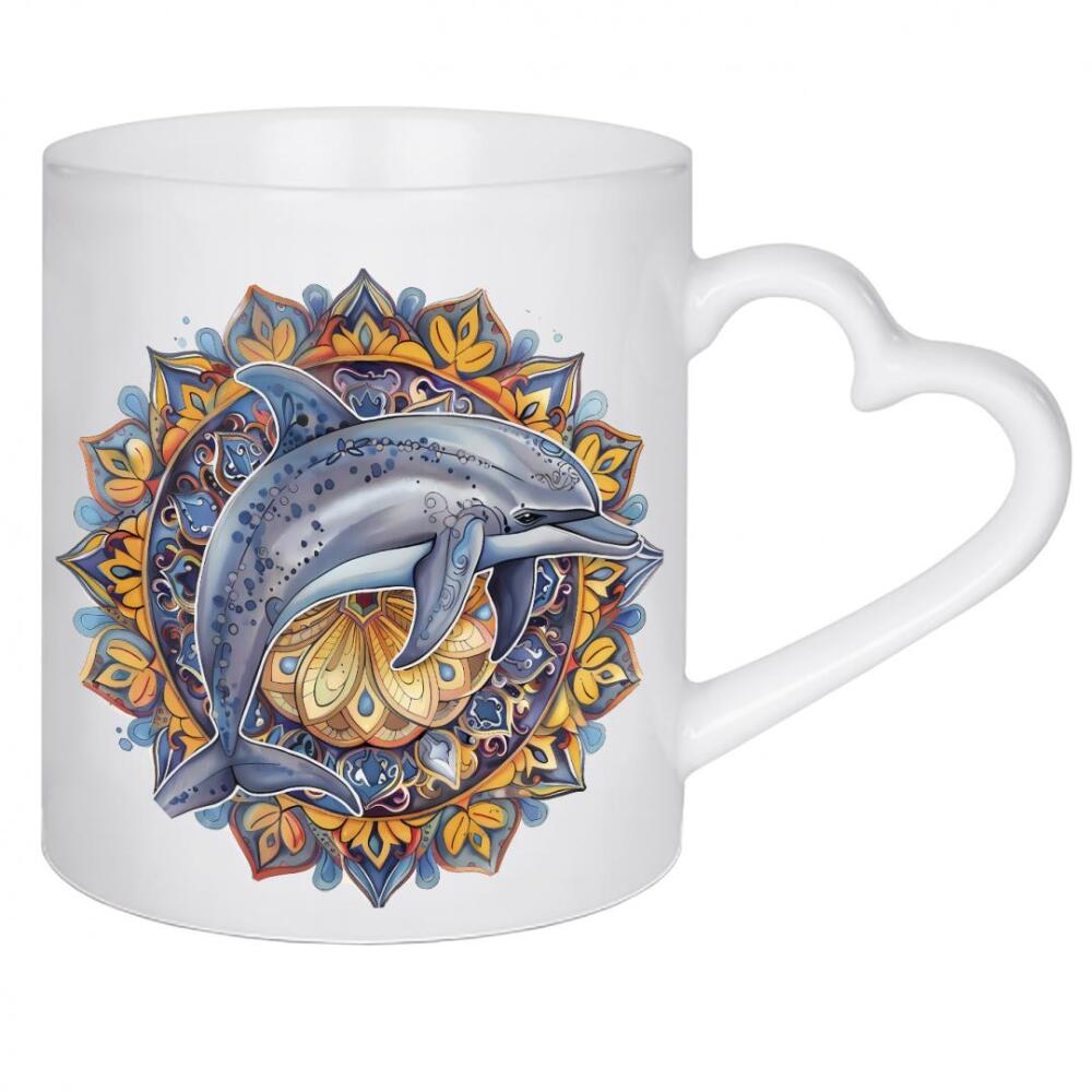 Herztasse "Mandala - Delphin" artboxONE - Natur,Tiere,Abstrakt