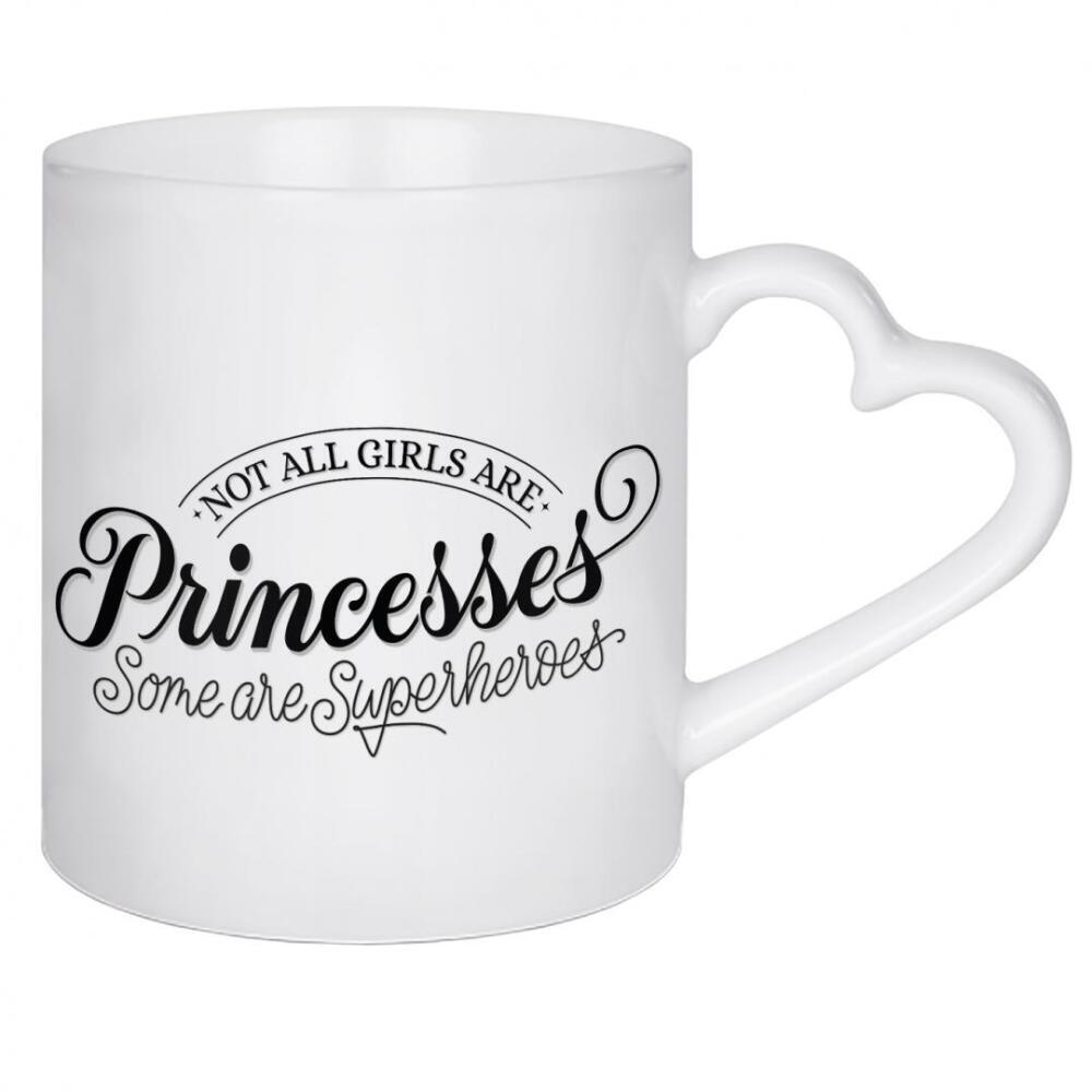Herztasse "Prinzessin oder Superheldin" artboxONE - Typografie,Lustig