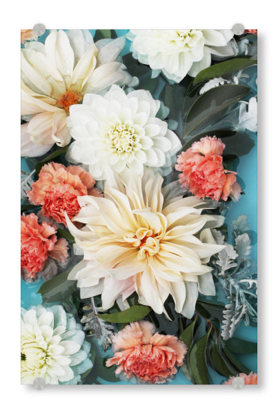 Acrylglasbild "Yellow Orange Floral Artwork" artboxONE - Natur,Floral,Für Mama