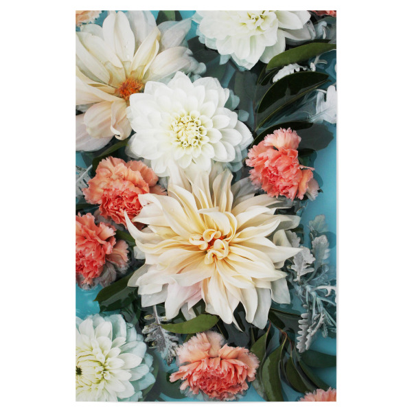 Poster 30x20 cm "Yellow Orange Floral Artwork" artboxONE - Natur,Floral,Für Mama