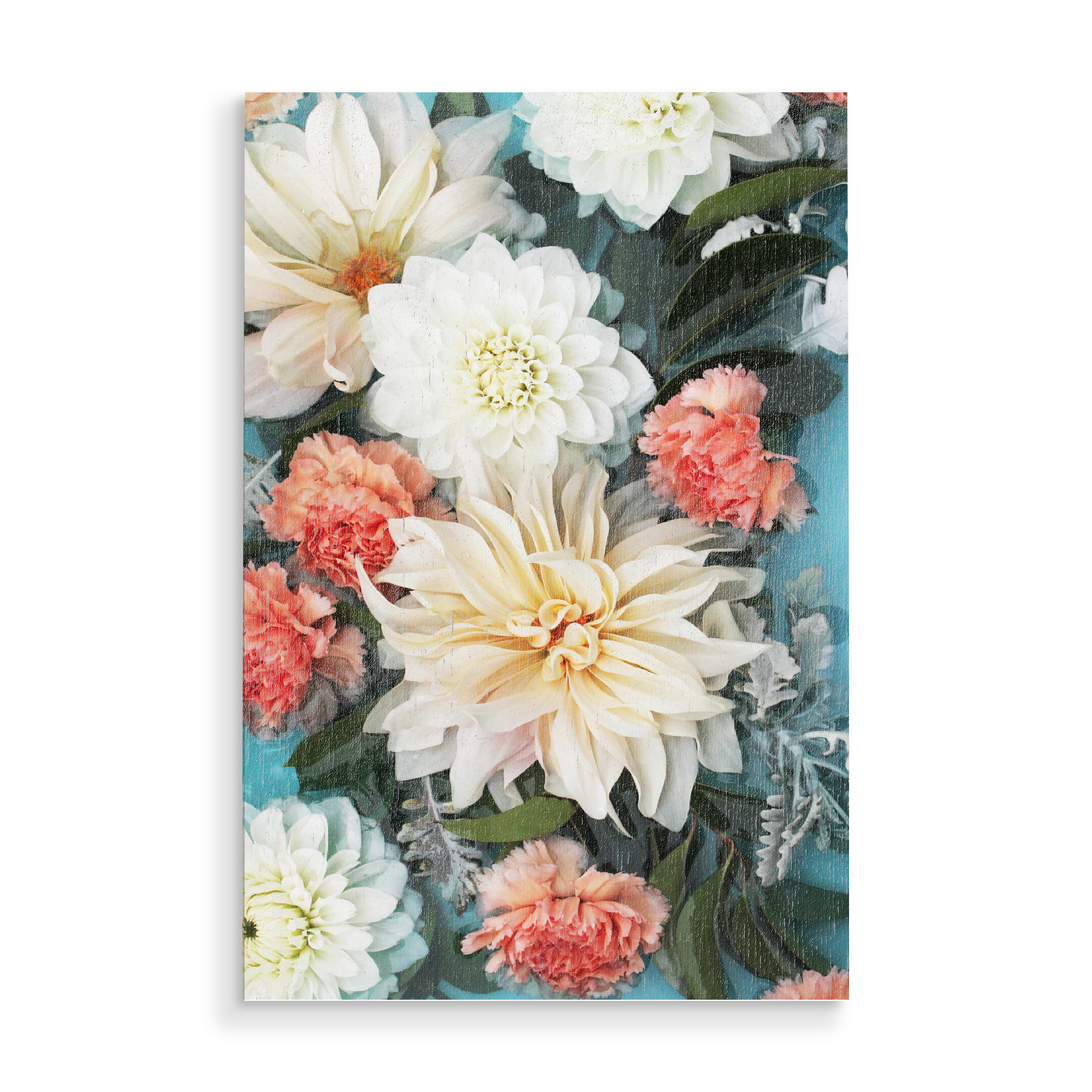 Holzbild "Yellow Orange Floral Artwork" artboxONE - Natur,Floral,Für Mama