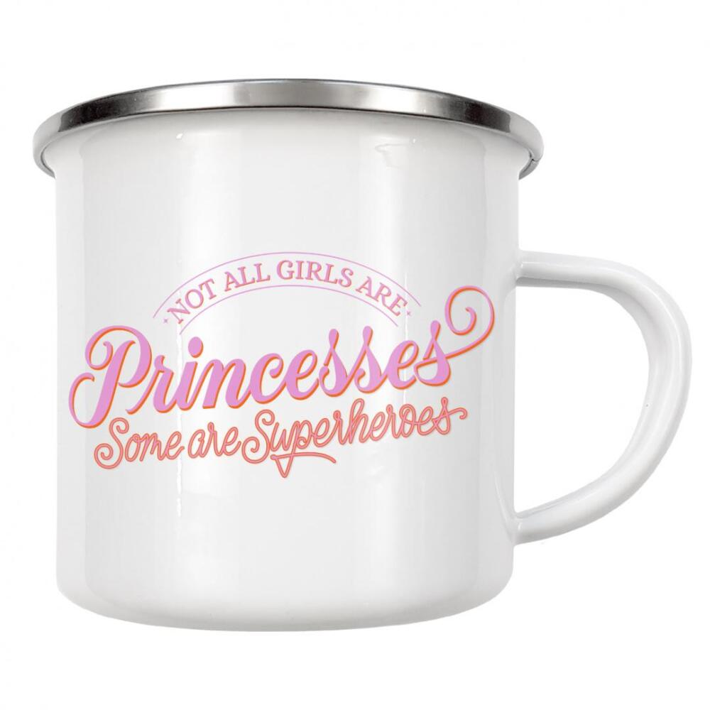Emaille Tasse "Keine Prinzessin. Superheldin" artboxONE - Typografie,Für Mama,Lustig