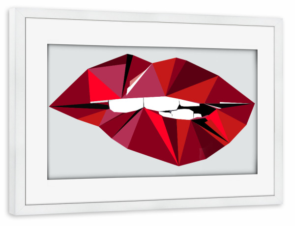 Poster mit Rahmen weiß "Aurora Lip" artboxONE - Abstrakt,Liebe,Fashion,Für Mama