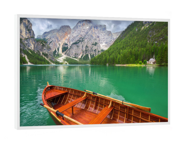 Poster mit weißem Rahmen "Lago di Braies" artboxONE - Natur,Reise