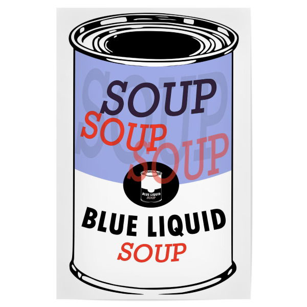 Poster "Blue Liguid Soup" artboxONE - Essen & Trinken,Abstrakt,Schwarzweiß,Essen & Trinken / Obst & Gemüse,Lustig