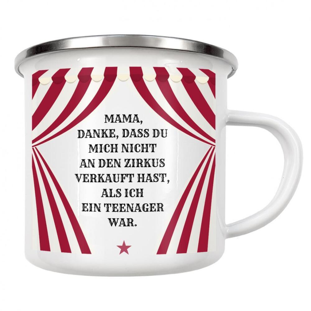 Emaille Tasse "Als ich ein Teenager war" artboxONE - Typografie,Für Mama,Lustig