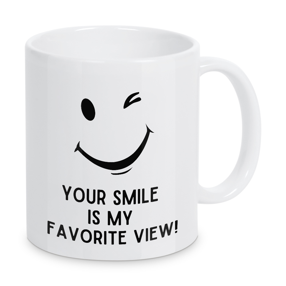 Tasse "Dein Lächeln - Typo" artboxONE - Typografie,Für Kinder,Liebe,Lustig