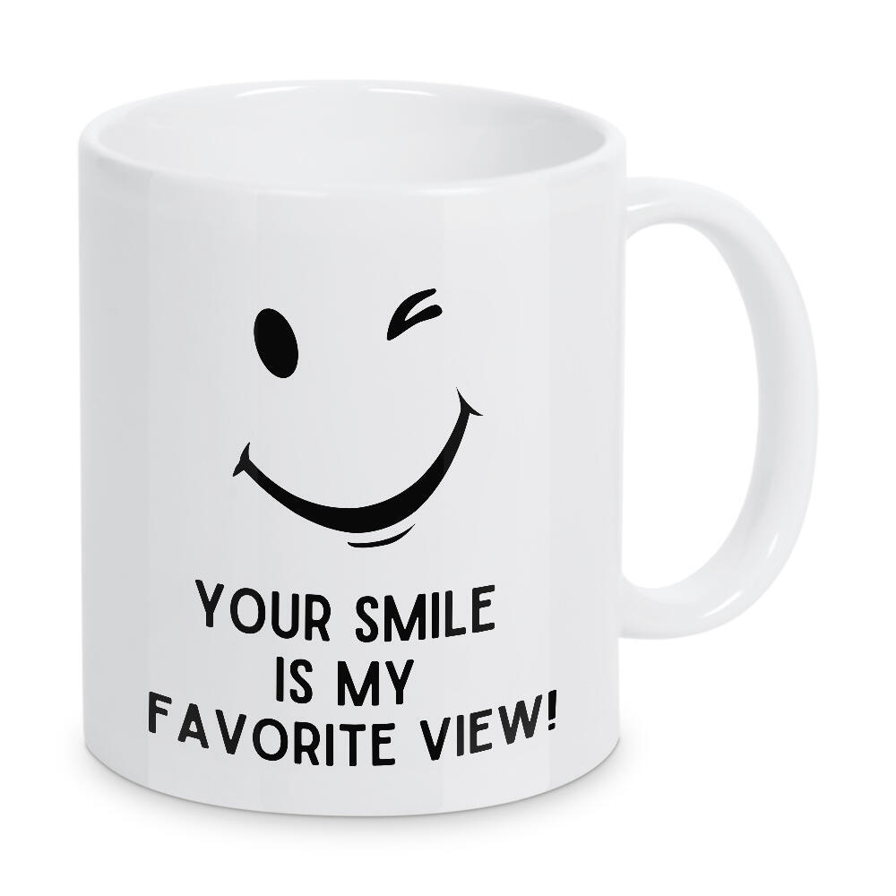 Tasse "Dein Lächeln - Typo" artboxONE - Typografie,Für Kinder,Liebe,Lustig