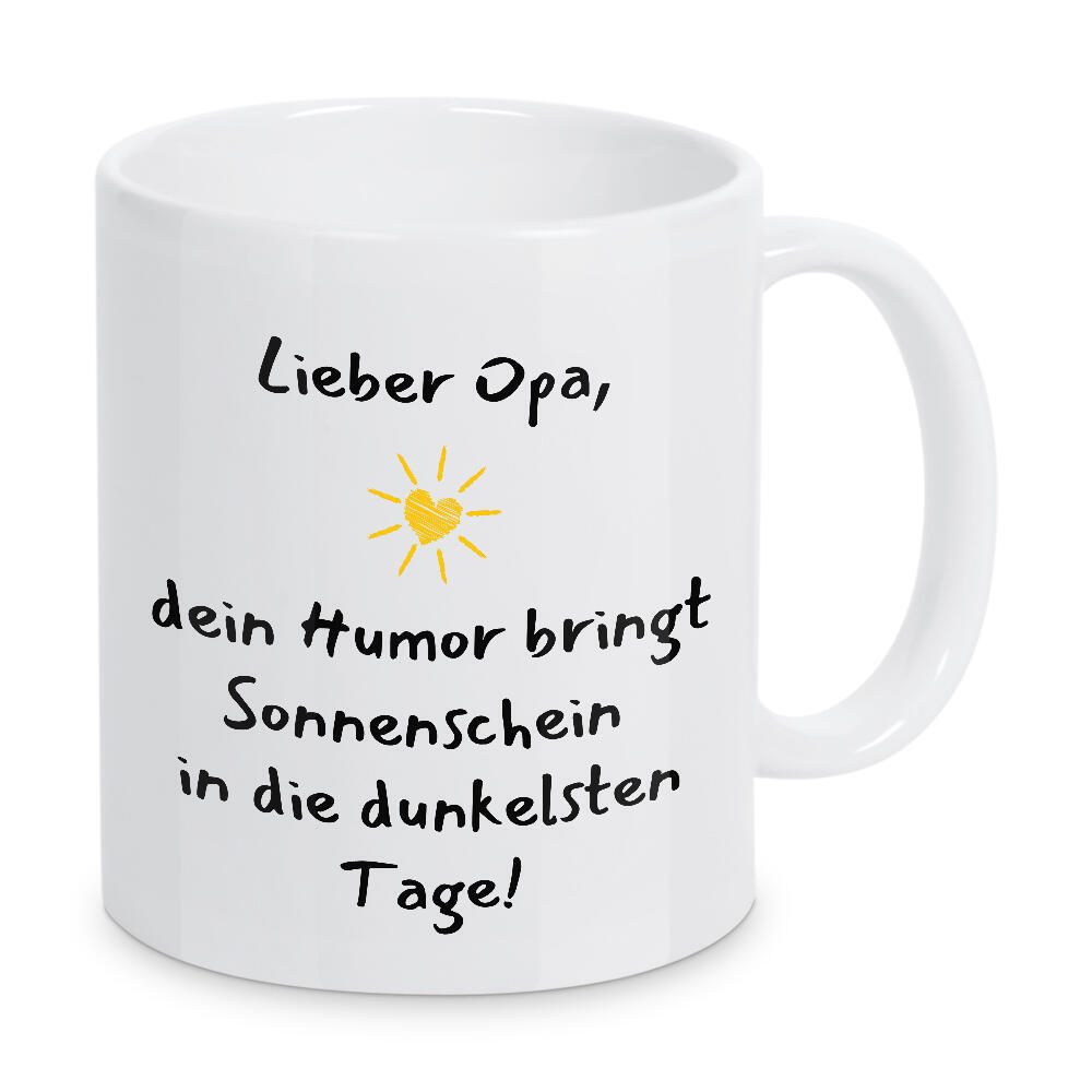 Tasse "Opa, Humor, Sonnenschein" artboxONE - Typografie,Liebe,Für Papa,Lustig