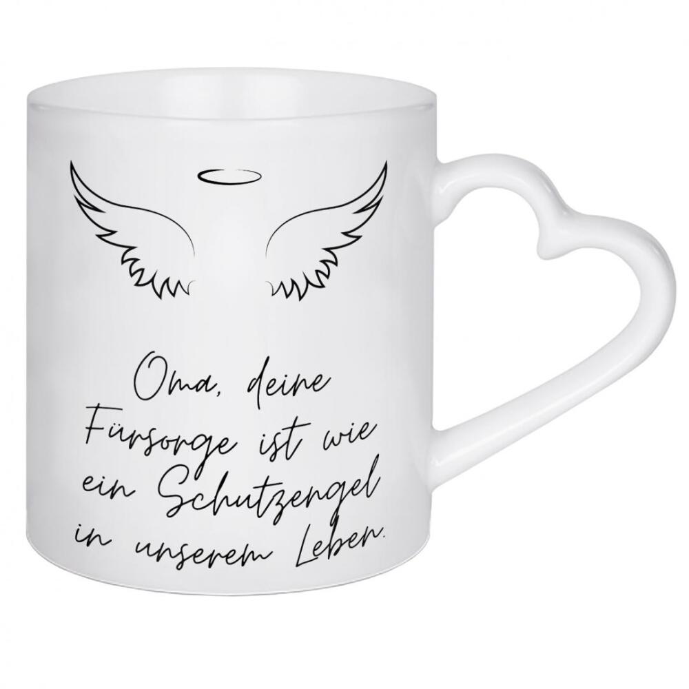 Herztasse "Oma, Fürsorge, Schutzengel" artboxONE - Typografie,Liebe,Für Mama
