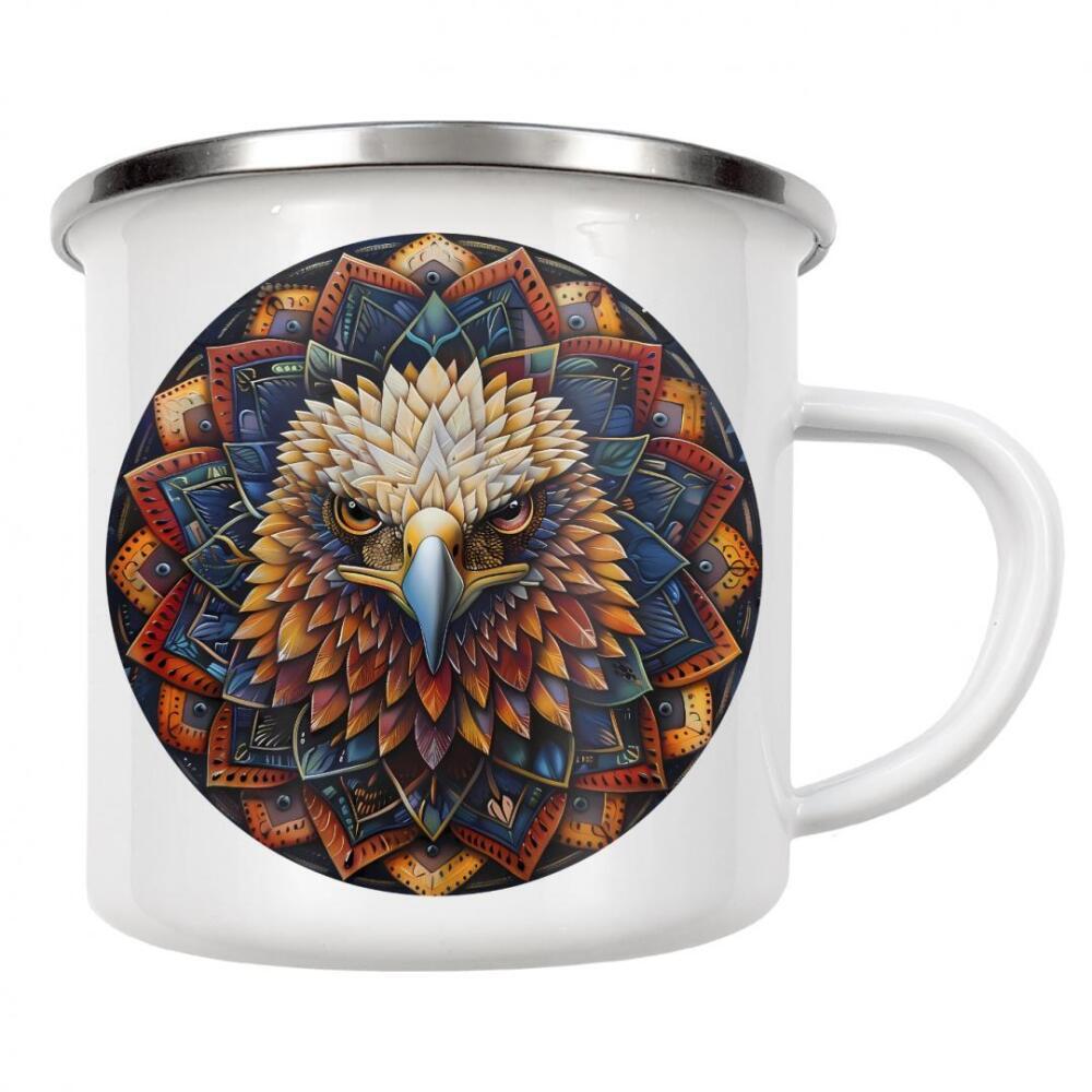 Emaille Tasse "Mandala - Adlerorange" artboxONE - Natur,Tiere,Abstrakt