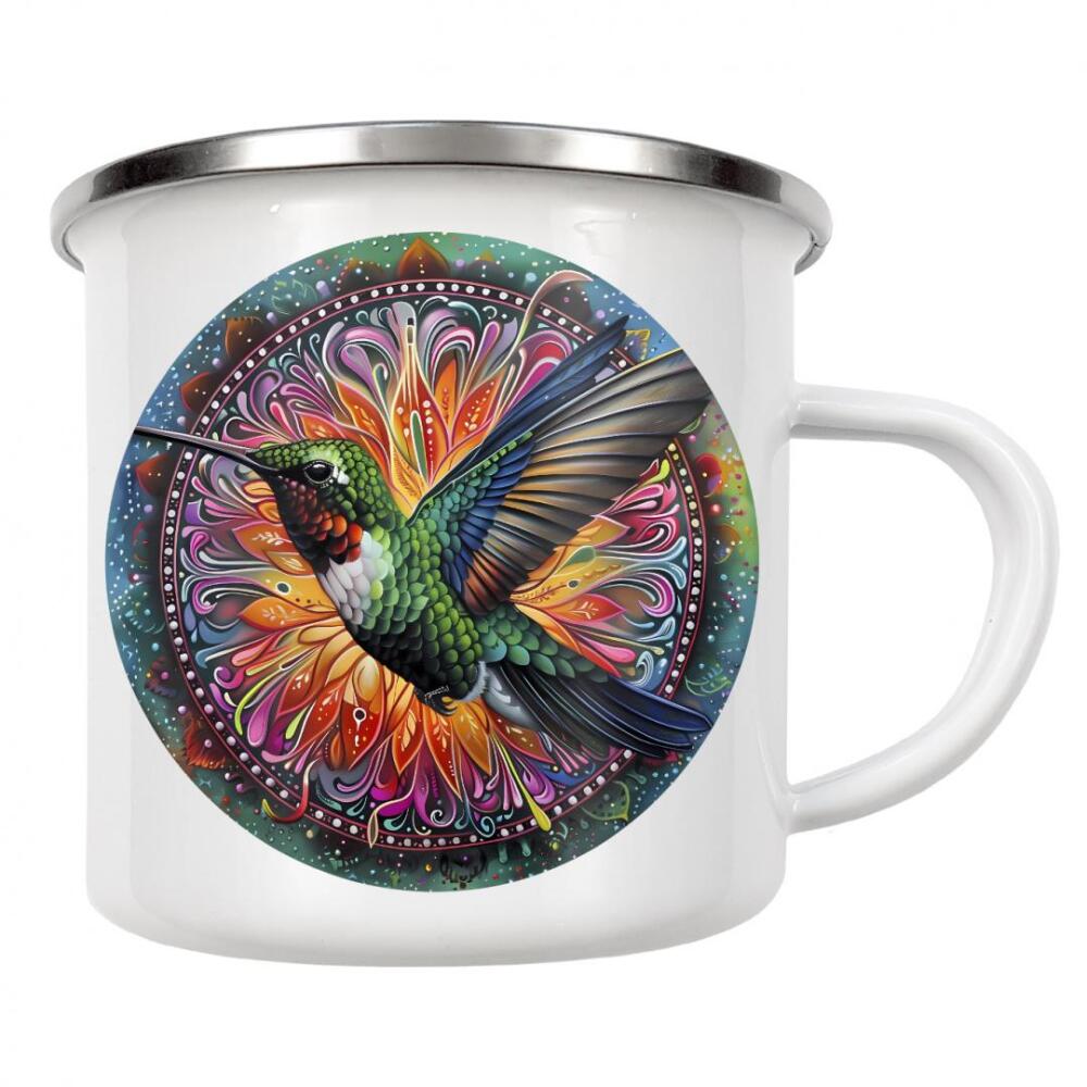 Emaille Tasse "Mandala - Kolibri" artboxONE - Natur,Tiere,Abstrakt