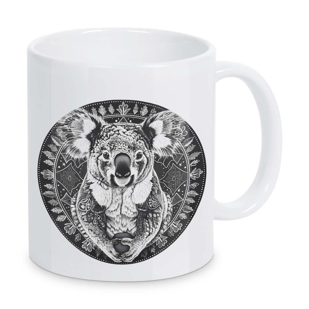 Tasse "Mandala - Koala Schwarzweiß" artboxONE - Natur,Tiere,Abstrakt