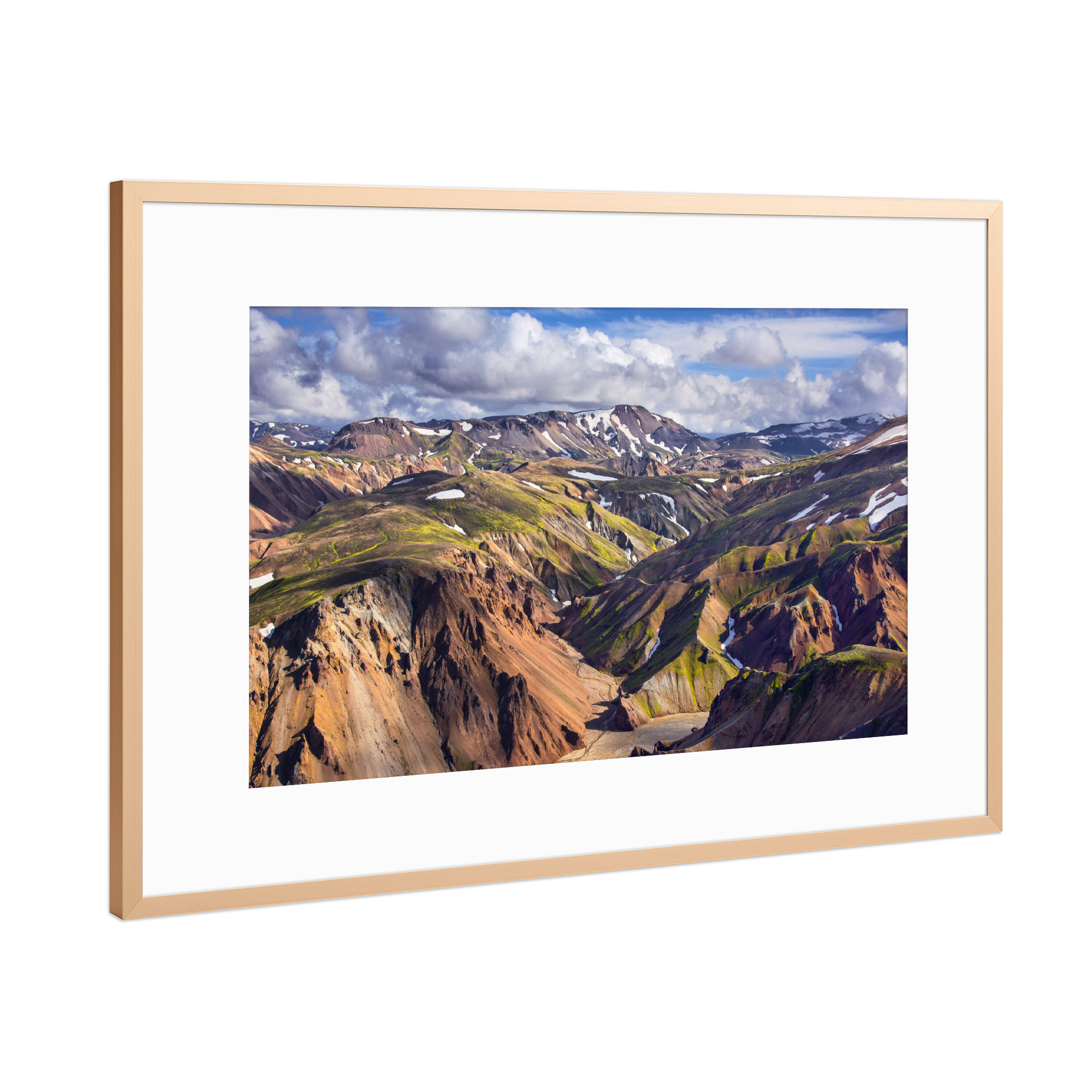 Poster mit Rahmen Kupfer "Landmannalaugar Brandsgil" artboxONE - Natur,Reise