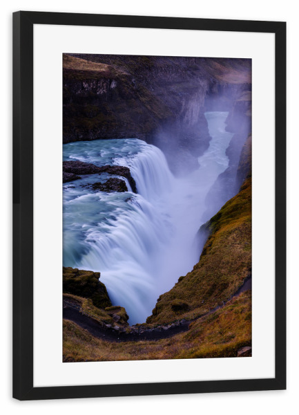 Poster mit Rahmen schwarz "Gullfoss canyon" artboxONE - Natur,Reise / Strand und Meer