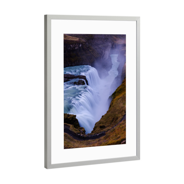 Poster mit Rahmen Silber "Gullfoss canyon" artboxONE - Natur,Reise / Strand und Meer