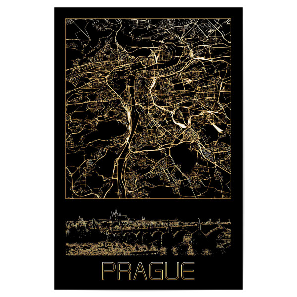 Poster "Prag in Gold" artboxONE - Städte,Städte / Prag