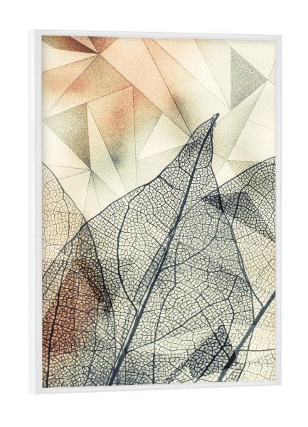 Poster mit weißem Rahmen "Geometric leaves" artboxONE - Natur,Floral,Geometrie