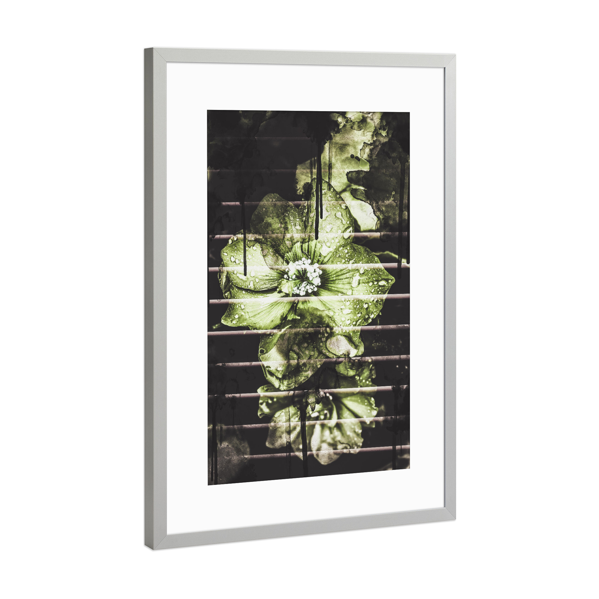 Poster mit Rahmen Silber "Flowers in the light" artboxONE - Natur,Floral,Geometrie
