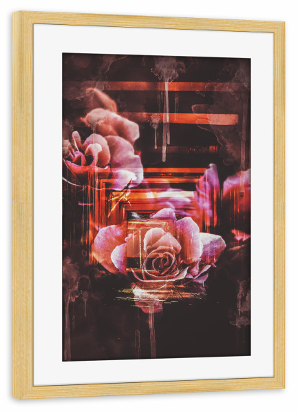 Poster mit Rahmen kiefer "Geometric Floral" artboxONE - Floral,Abstrakt,Geometrie