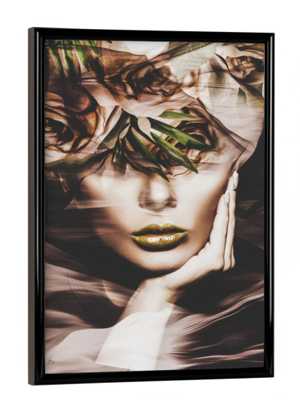 Poster mit schwarzem Rahmen "Flowery Look V Tas" artboxONE - Natur,Floral,Menschen